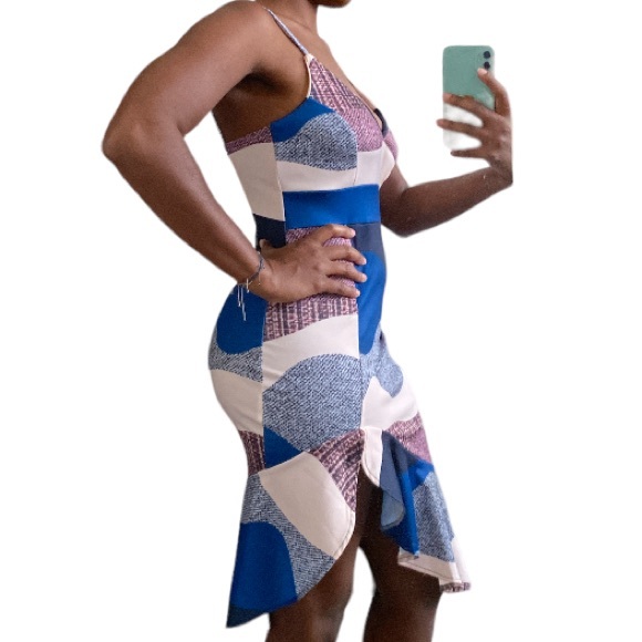 NWT Spaghetti strap color block dress size small - Picture 4 of 5